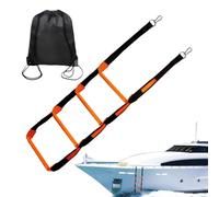 Dock Rope Ladder, 4-Step Pontoon Boarding Stairs, Secure Hooks, Heavy Duty
