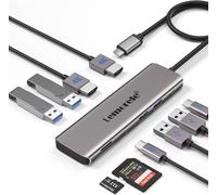 Dock Station D'Accueil Usb C Avec Double Hdmi,10-En-1 Adaptateur Hub Usb-C Vers Dual Hdmi,3 Usb 3.0, 1 Usb 2.0,100W Pd,Usb-C Data,Sd/Tf Pour Macbook/Hp/Dell/Lenovo/Acer Et Plus