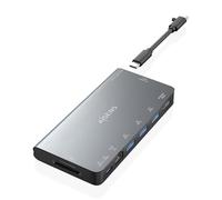 Dock USB-C Aisens Dock 8 en 1 Gris 4K HDMI RJ45 3xUSB-A SD MicroSD PD 100W 10cm