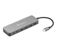 Station d'accueil de voyage Sandberg USB-C 13 en 1, 136-45