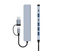 Dock USB C - Station d'accueil USB C, hub à double port | Adaptateur de connexion 8-en-1, quai d'extension multifonction pour les claviers, les imprimantes, les lecteurs de cartes, les accessoires inf