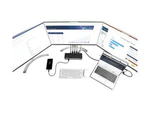 Dock USB-C & USB-A - Station d'Accueil Universelle à Triple Écran DisplayPort & HDMI 4K 60Hz - 85W P