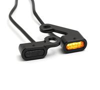 Dock66 Kit de mini clignotants LED pour Harley Softail à partir de 2015, E-Glide FLH 09-16, noir, ECE