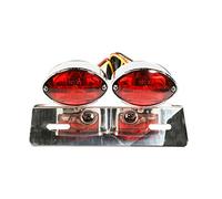 Dock66 Motorcycle Parts 02-0015 Feu arrière LED rétro avec Support de Plaque d'immatriculation.