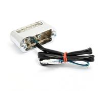 Dock66 Motorcycle Parts Éclairage de plaque d'immatriculation LED chromé, plaque d'immatriculation ECE pour moto, quad, trike