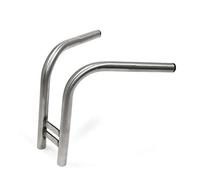 Dock66 Motorcycle Parts Guidon en métal argenté Super Narrow Rabbit Ear ROCKET INC. brut