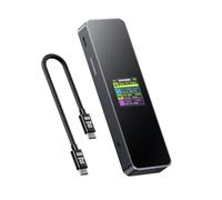 DOCKCASE Boîtier Intelligent M.2 NVMe, Protection Coupure de Courant 10s, Surveillance État du Disque, Double Port USB-C 3.2 10 Gbps, Jusqu’à 4 to
