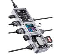 DOCKCASE Explorer Edition Hub USB C 10 en 1, double station d'accueil HDMI 4K pour 2 moniteurs, Gigabit Ethernet, 1 USB-C et 3 ports USB-A, PD 100 W, lecteur de cartes TF/SD UHS-II pour MacBook Pro,