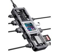 DOCKCASE Explorer Edition Hub USB C 10 en 1, double station d'accueil HDMI 4K pour 2 moniteurs, Gigabit Ethernet, 1 USB-C et 3 ports USB-A, PD 100 W, lecteur de cartes TF/SD UHS-II pour MacBook Pro,