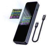 DOCKCASE Smart M.2 Boîtier SSD 5s, protection contre les pannes de courant, USB 3.2 Gen 2 Type-C (10 Gbps), boîtier NVMe pour tailles 2230/2242/2260/2280, adaptateur USB M.2 SSD prend en charge M-Key