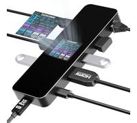 DOCKCASE Visuel Smart USB C Hub (8 en 1) avec HDMI 4K@60Hz, Charge PD 100w, Gigabit Ethernet, 2 USB-A 3.2, 2 USB-A 2.0, 1 port de données USB-C, adaptateur multiport pour MacBook Pro/Air, Dell XPS