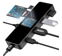 DockCase Visuel Station d'accueil USB C, Hub USB C 7-en-1 HDMI 4K@60 Hz, PD 3.0 100 W, Adaptateur USB C 3 Ports USB-A 3.0, SD/TF-Kartenleser, Docking Station Compatible avec MacBook Pro/Air, Dell XPS