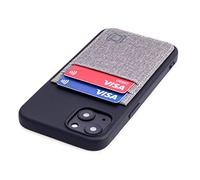 Dockem Étui Portefeuille pour iPhone 13 avec Coque en Silicone Liquide, Plaque métallique intégrée pour Fixation magnétique et 2 Poches pour Cartes, Cuir synthétique (Luxe M2T, 6,1", Noir et Gris)