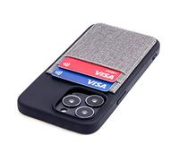 Dockem Étui Portefeuille pour iPhone 13 Pro avec Coque en Silicone Liquide, Plaque métallique intégrée pour Fixation magnétique et 2 Poches pour Cartes (6,1" Pro Luxe M2T, Noir et Gris)