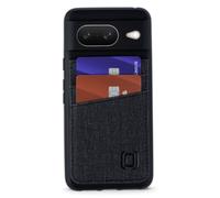 Dockem Étui pour Cartes pour Google Pixel 8 avec 2 Emplacements pour Cartes de Crédit, Coque TPU avec Portefeuille en Cuir Synthétique Style Toile Cousu : Luxe N2T [Noir]