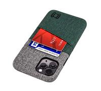 Dockem Luxe M2 Étui Portefeuille pour iPhone 11 Pro (5.8) : Porte-Cartes Slim avec Plaque Métallique Intégrée pour Montage Magnétique ; Série M [Vert et Gris]