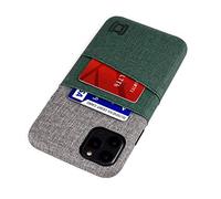 Dockem Luxe M2 Étui Portefeuille pour iPhone 11 Pro Max (6.5) : Porte-Cartes Slim avec Plaque Métallique Intégrée pour Montage Magnétique ; Série M [Vert et Gris]