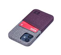Dockem M2 Étui Portefeuille pour iPhone 12 Mini, Porte-Cartes avec Plaque Métallique Intégrée pour Montage Magnétique, Série M [Bordeaux et Gris]