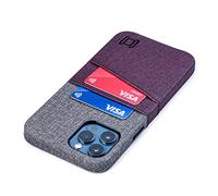 Dockem M2 Étui Portefeuille pour iPhone 12 Pro Max, Porte-Cartes avec Plaque Métallique Intégrée pour Montage Magnétique, Série M [Bordeaux et Gris]