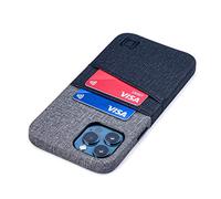 Dockem M2 Étui Portefeuille pour iPhone 12 Pro Max, Porte-Cartes avec Plaque Métallique Intégrée pour Montage Magnétique, Série M [Noir et Gris]