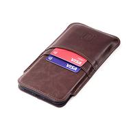 Dockem Pochette Portefeuille Provincial pour iPhone 16-11, 16-12 Pro, 16e, XR (6.1/6.3 inch) - Housse en Similicuir Style Vintage avec 2 Fentes Cartes [Brun]