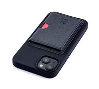 Dockemtui Étui Portefeuille à Rabat pour iPhone 14 Plus avec Portefeuille à Rabat Minimaliste Amovible pour 3-4 Cartes et Plaque Métallique pour Montage Magnétique (Noir)