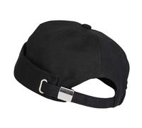 Docker Cap Hommes Femmes Chapeau, Réglable Port, sans visière Beanie Cap Retro Brimless Hat,Style Chinois,Coton,Court, Noir