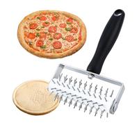 Docker de pâte à pizza, roulette à pizza, rouleau à pâte avec pointes en acier inoxydable, outil d'accueil à pizza qui empêche la pâte de cloquer, faire de la pizza et des biscuits (A)