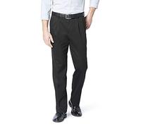 dockers and Easy Khaki Pant-Pleated Culotte, Noir (Stretch) - Big & Tall, 36W x 36L Homme