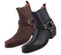 Dockers by Gerli Bottes de motard homme marron et noir