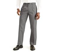 Dockers Classic Fit Signature Khaki Lux Cotton Stretch Pants-Pleated (Regular and Big & Tall) Pantalon décontracté, Gris Burma, 38W x 38L Homme