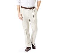 Dockers Men's Classic Fit Signature Khaki Lux Cotton Stretch Pants - Pleated D3, Cloud, 36 34