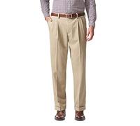 Dockers Men's Relaxed Fit Comfort Khaki Cuffed Pants-Pleated D4, British Khaki (Stretch), 36W x 34L