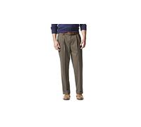 Dockers Men's Relaxed Fit Comfort Khaki Cuffed Pants-Pleated D4, Dark Pebble (Stretch), 34W x 32L