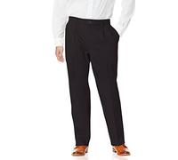 Dockers Men's Relaxed Fit Signature Khaki Lux Cotton Stretch Pants - Pleated D4, Black, 36W x 34L