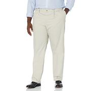 Dockers Men's Relaxed Fit Signature Khaki Lux Cotton Stretch Pants - Pleated D4, Cloud, 40W x 32L