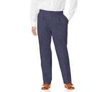 Dockers Men's Relaxed Fit Signature Khaki Lux Cotton Stretch Pants - Pleated D4 Navy, 30W x 32L