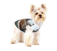Docking at the Port of the Giant Ship Print Pet Clothes for Small Dogs and Cats - Pyjama en coton doux pour chien, chat, chihuahua, teckel, vêtements pour chiot, taille L