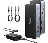 Docking Station DisplayLink Station d'accueil USB C Dual Monitor pour MacBook M1/M2, 15 en 1 Dock USB C 2 HDMI 2 DisplayPort, 2.5G Ethernet, PD 120W, USB C 3.1, USB 3.1/3.0/2.0, SD/Micro SD, Audio