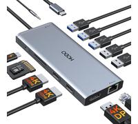 Docking Station USB C,13 in 1 Stations d'accueil USB C Triple Display with 2 HDMI,DisplayPort,Ethernet,PD,USB C Data,5 USB,SD/TF,Audio/Mic for Dell XPS Lenovo.[M379]