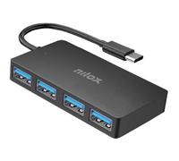 Nilox Station d'accueil USB-C 4 ports – USB 3.2 Gen 1 – Noir