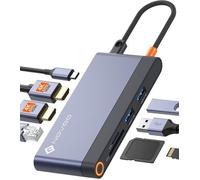 Docking Station USB C Double HDMI 8-en-1 Hub USB C vers Dual HDMI 4K Ethernet RJ45 USB 3.2 PD 100W SD/TF Multiport Dock