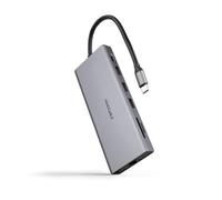 Docking Tipo-C Nanocable 10.16.4612- 3xUSB- 1xUSB Tipo-C- 2xHDMI 4K- 1xDisplayPort- 1xRJ45- 1xLector tarjetas- 1xJack 3.5- 1xUSB