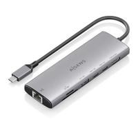 Docking USB Tipo-C Aisens ASUC-7P032-GR- 1xHDMI- 1xUSB- 2xUSB Tipo-C- 1xRJ45-1xLector Tarjetas- Gris