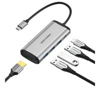 Docking USB Tipo-C Vention CNBHB- 1xHDMI- 3xUSB- 1xUSB Tipo-C PD- Gris