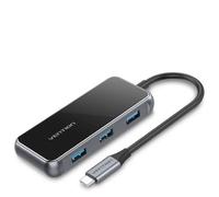 Docking USB Tipo-C Vention TFFHB- 1xHDMI 4K- 3xUSB- 1xRJ45- 1xUSB Tipo-C PD- Gris