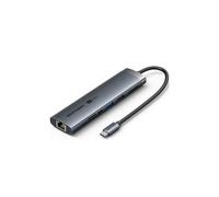 Docking USB Tipo-C Vention TGUHB- RJ45- 2xUSB- 1xUSB Tipo-C- 1xHDMI- 1xUSB Tipo-C PD- 1xLector de Tarjetas- Gris
