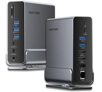 Docking USB Tipo-C Vention TPUH0- 2xHDMI- 1xDisplayPort- 3xUSB Tipo-C- 5xUSB- 1xRJ45- 1xLector de Tarjetas- 1xJack 3.5- 1xUSB Ti