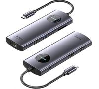 Docking USB Tipo-C Vention TQVHB- 2xHDMI- 3xUSB- 1xRJ45- 1xLector de Tarjetas- 1xUSB Tipo-C PD- Gris