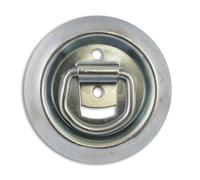 Docks, Anneau d'arrimage Rond, Acier zingué, Charge de Travail Indicative 545 kg, Epaisseur 11 mm, Diam. 100 mm, Permet d'ajouter des Points d'accroche sur remorque ou véhicule